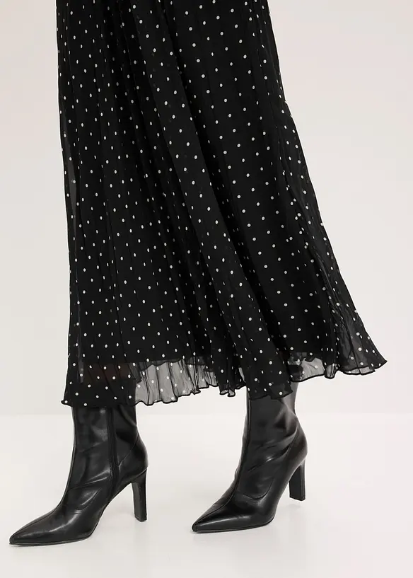 Jupe en mousseline effet froiss&eacute;, bonprix