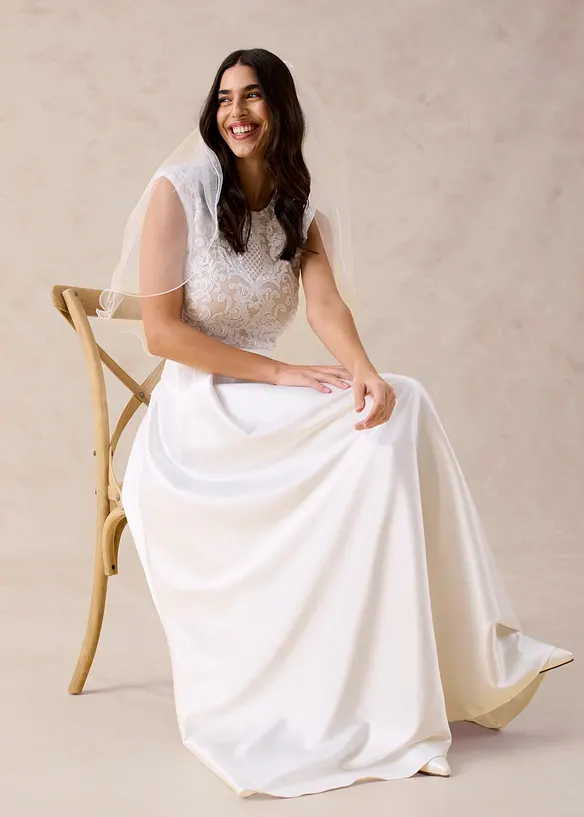 Jupe longue en satin brillant, bonprix