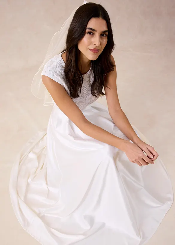 Jupe longue en satin brillant, bonprix