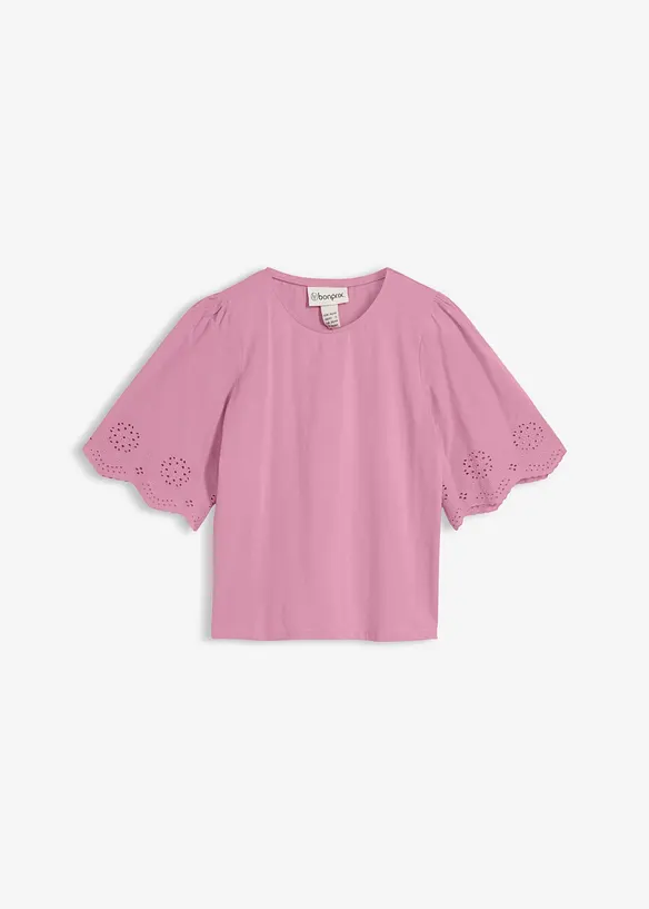 T-shirt &agrave; broderie anglaise, bonprix
