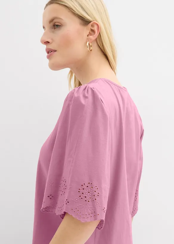 T-shirt &agrave; broderie anglaise, bonprix