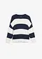 bleu foncé/écru rayé
