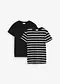 noir/écru rayé