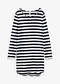 bleu foncé/écru rayé
