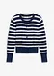 bleu foncé/écru rayé