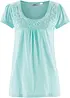 T-shirt coton et dentelle, manches courtes, bonprix
