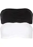 Lot de 2 soutiens-gorge bandeau coton jusqu’au bonnet B, bonprix