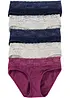 Lot de 5 slips à dentelle, bonprix