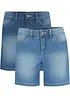 Lot de 2 shorts en jean slim, taille mi-haute, bonprix