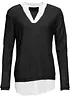 Pull en fine maille avec empiècement chemisier, bonprix