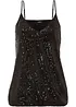 Top à bretelles fines et sequins, matière douce, bonprix