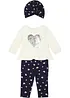 T-shirt + legging + bonnet bébé (Ens. 3 pces.) coton, bonprix