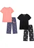 Lot de 2 pyjamas corsaire 100% coton, bonprix