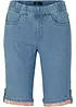 Bermuda en jean avec revers coloré, bonprix
