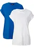 Lot de 2 T-shirts longs 100% coton, bonprix