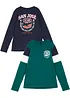 Lot de 2 T-shirts manches longues 100% coton, bonprix