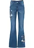 Jean Flare avec broderies florales, bonprix