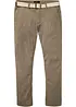 Pantalon chino droit avec taille élastique et ceinture, regular, bonprix
