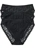 Lot de 3 slips Maxi échancrés en dentelle recyclée, bonprix