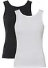 Lot de 2 tops côtelés 100% coton, bonprix