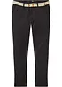 Pantalon chino droit avec taille élastique et ceinture, regular, bonprix