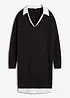 Robe en maille à empiècement chemisier, bonprix