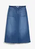 Jupe midi en jean extensible, bonprix