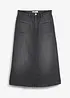 Jupe midi en jean extensible, bonprix