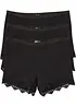 Lot de 3 boxers femme en coton léger avec dentelle, bonprix