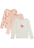 Lot de 3 T-shirts manches longues 100% coton, bonprix
