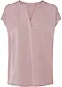 Blouse manches courtes ample en satin avec épaules descendues, bonprix