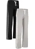 Lot de 2 pantalons en molleton épais 100% coton, bonprix