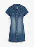 Robe en jean boutonnée avec ourlet à cru, bonprix