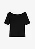 T-shirt encolure Bardot en viscose extensible, bonprix