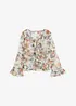 Blouse imprimée à volants, bonprix
