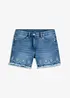 Short en jean avec broderies anglaises, bonprix