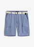 Bermuda cargo avec lin et ceinture, Regular, bonprix