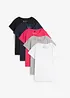 Lot de 5 T-shirts col rond, bonprix