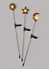 Lot de 3 piquets de jardin solaire Soleil, Lune, Étoile, bonprix