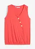 Top en coton style cache-cœur à base élastiquée, bonprix