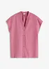 Léger chemisier manches courtes en lin mélangé, bonprix