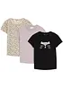 Lot de 3 T-shirts fille 100% coton, bonprix