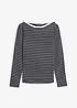 T-shirt manches longues rayé col bateau, bonprix