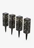 Lot de 4 piquets de jardin solaires avec ornements, bonprix