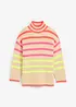 Pull oversize à rayures fluo, bonprix