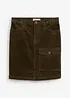 Jupe cargo en velours côtelé, extensible, bonprix