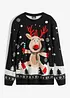 Pull en fine maille avec motif de Noël, bonprix