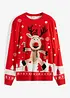 Pull en fine maille avec motif de Noël, bonprix