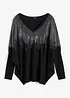 Pull en fine maille avec strass, bonprix