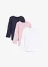Lot de 3 T-shirts manches longues, bonprix